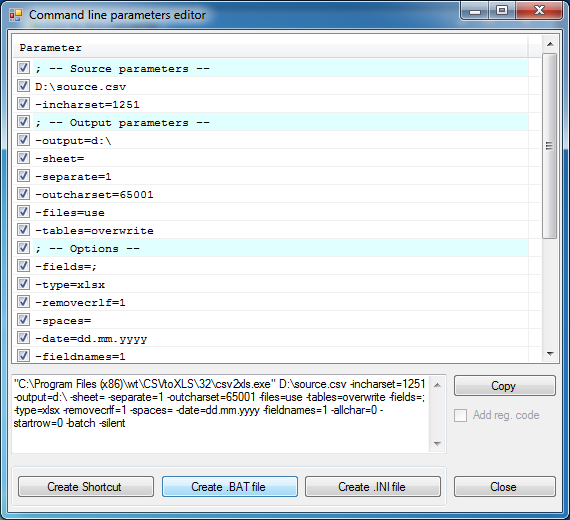 convert xls xlsx to command line CSV Converter XLS usage Command to line