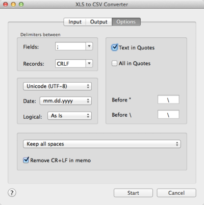 convert xls into csv